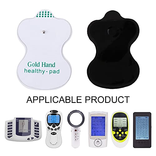 Image of TENS Machine Replacement Pads - 4-Pack Electrodes for Pain Relief, Reusable Gel Pads for TENS Therapy Units, Compatible with Most TENS Machines (GOLD HAND (80mm * 55mm))