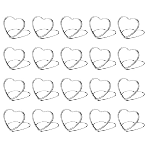MECCANIXITY Table Number Holders 30pcs Silver Place Card Holder Name Stands Picture Holders for Tables Setting Wedding Display