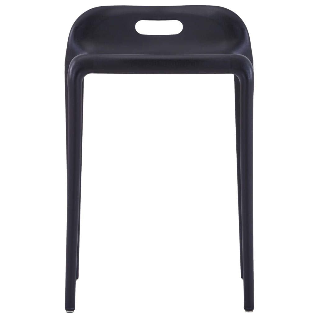 Sgabelli impilabili, 4 pezzi, nero, in plastica PP, design leggero, 36,5 x 41 x 54,5 cm, robusti, per cucina, sala da pranzo, interni ed esterni, salvaspazio