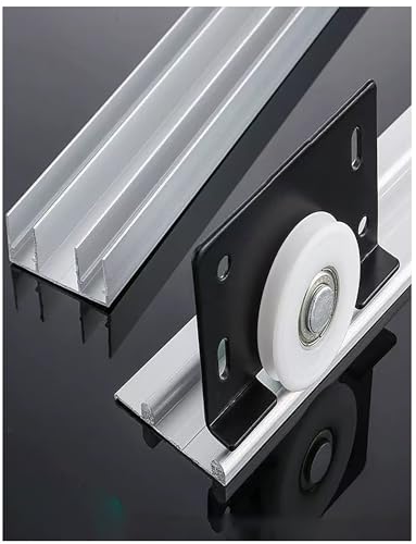 Kit de rails de porte coulissante triple en verre pour placard et garde-robe de maison