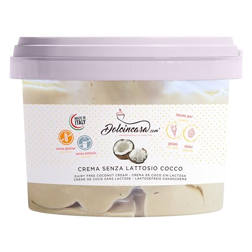 Crema de coco para untar casera y profesional lista para usar Pasta de relleno con sabor a coco sin lactosa sin gluten envase de 500 g