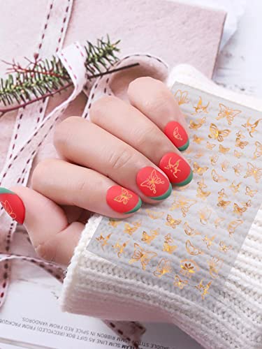 Ebanku 12 Sheets Butterfly Nail Sticker, 3D Self Adhesive Mixed Butterfly Nail Art Sticker For Nail Art Design #TOP3