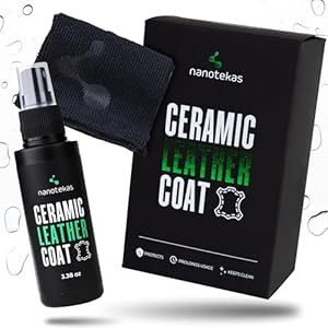 Nanotekas Leather Ceramic Coating – Premium Leather Coating for Car Interior, Furniture, Shoes and Apparel, for All Leather Colours, Nano Technology Car Leather Protector, Auto Leather Coating