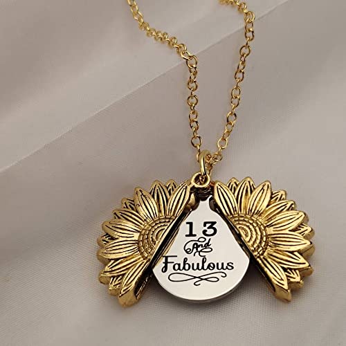 YALLNASL 13th Birthday Gift Necklace for Girls 13 and Fabulous Sunflower Necklace for Teen Girls 13 Year Old Girl Birthday Gifts for Granddaughter, Niece, Daughter, Sister2