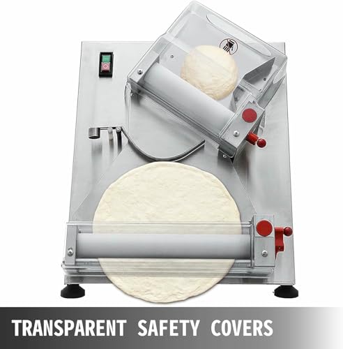 Image of Commercial Automatic Pizza Dough Roller Sheeter, 30 /40Cm Electric Press Machine 600W for Pasta Maker, Rolling Pizza and Various Dough Cake,40cm