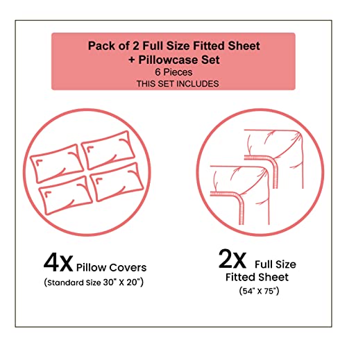 Ambesonne Dachshund Fitted Sheet & Pillow Sham Set, Cartoon Sausage Dogs in Love on Polka Dotted Backdrop, Decorative Printed 6 Piece Bedding Decor Set, Full, Chocolate Vermilion