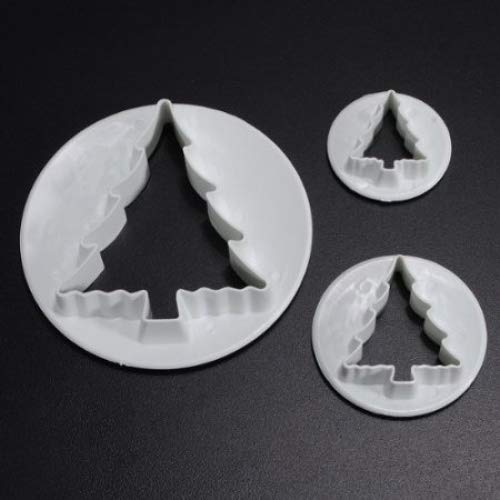 homeking Jeu de 3 emporte-pièces en plastique en forme de sapin de Noël Cover