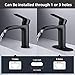 NEWATER Black Waterfall Bathroom Faucet，Single Handle Bathroom Sink Faucet with Pop-Up Drain & Supply Hoses, One or Three Holes Deck Mount for Farmhouse RV Vanity Faucet, Easy Install，Matte Black