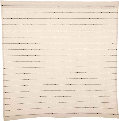 Piper Classics Farmcloth Stripe Shower Curtain Urban Rustic Farmhouse Style, Natural Cream Woven With Black Stripes 72" L X 72" W Boho Chic #TOP2