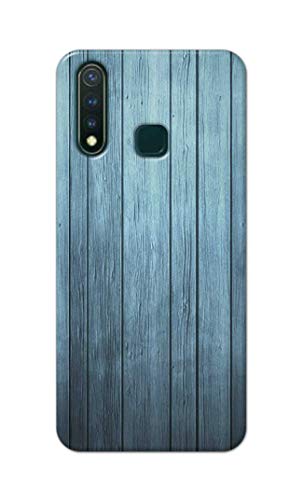 Image of Printed Hard Back Cover Case for Vivo Y19 | Vivo U3 Back Cover (Wooden Blue) -1302