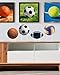 IntreLife Acrylic Football Stand Display Set, 4 Pack Clear Ball Holder for Football, Basketball, Soccer Ball, Volleyball – 2 Tall & 2 Short Sports Ball Display Stand for Shelves, Desk & Room Decor
