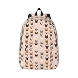 Mochila de lona con estampado francés, cómoda, para viajes, senderismo, al aire libre, uso versátil en todas las estaciones, Negro, M