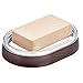 Price comparison product image iDesign Haley Bathroom Holder, Plastic Tray for Sinks and Showers, Dish for Bars of Solid Soap, Clear/Bronze, 13.9 cm x 10.6 cm x 2.6 cm
