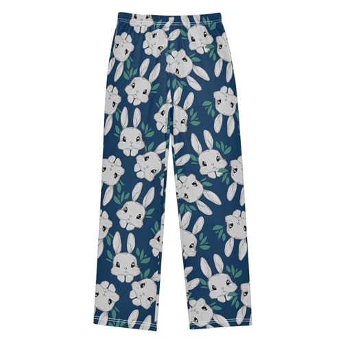 Boys' Pants Rabbit Hand Drawn Bunny Long Bottoms Jogger Pants Elastic Waist Trousers with Pockets S-XL