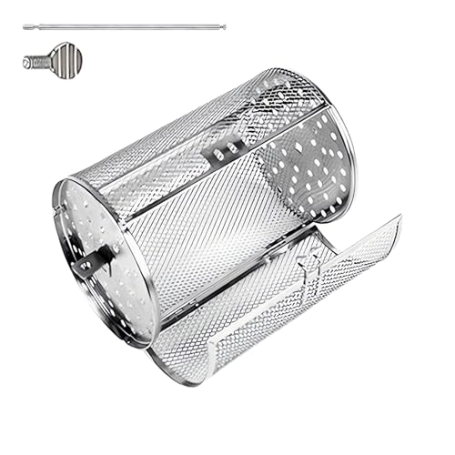 Stainless Steel Swivel Grill Basket,Stainless Steel Swivel Grill,BBQ Grill Cage Outdoor Grilling Basket - Heavy Duty Grilled Chicken Wings Basket