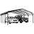 JY QAQA 20 x 20 FT Heavy Duty Metal Carport Canopy with Galvanized Steel Roof, Outdoor Car Tent Metal Garage Shelter for Car, SUV, Trucks and Boats