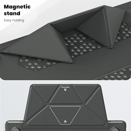Image of ProElite Case for MacBook Pro 14 inch 2025 2024 2023 2022 2021 M5 Pro /M5 Max /M5 /M4 /M3 A2918 A2992 M2 A2779 M1 A2442 Pro Max, Slim Leather Case with Foldable Stand, Grey