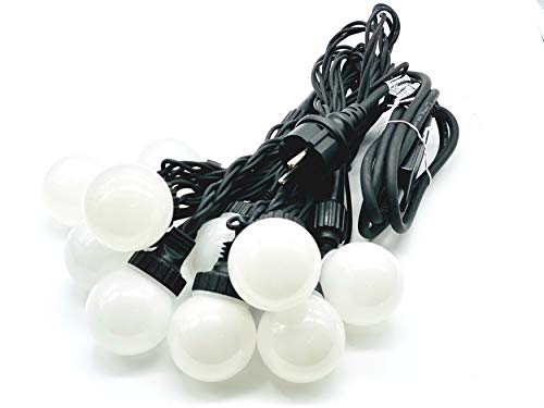 Preisvergleich Produktbild LEDZEIT- LED Basis Glühbirnen lichterkette, mit Netzkabel, 5m, 10er Kugeln, Warmweiß, Erweiterbar bis 200m, IP67 Wasserdicht, Party Light, Innen und Außen, Profi Serie, für Garten, Terrasse, Balkon