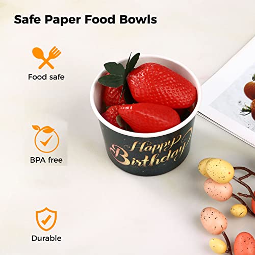 Coylink 11 Oz Birthday Paper Snack Bowls, 45Pcs Snack Bowls Birthday Ice Cream Snack Cups Disposable Serving Bowls For Hot & Cold Food | Party Supplies Treat Cups For Dessert, Chips, Yogurt, Soup #TOP3