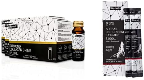 Sipnutri Diamond Collagen Drink 15000mg and Korean Panax Ginseng Extract 3000mg