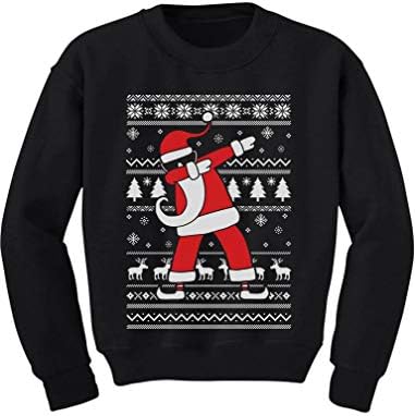 Tstars Dabbing Santa Ugly Christmas Sweater Style Holiday Boys Girls Kids Sweatshirt