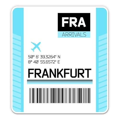 Frankfurt Germany Airport Code FRA Vinyl Sticker Decal, 3 inch