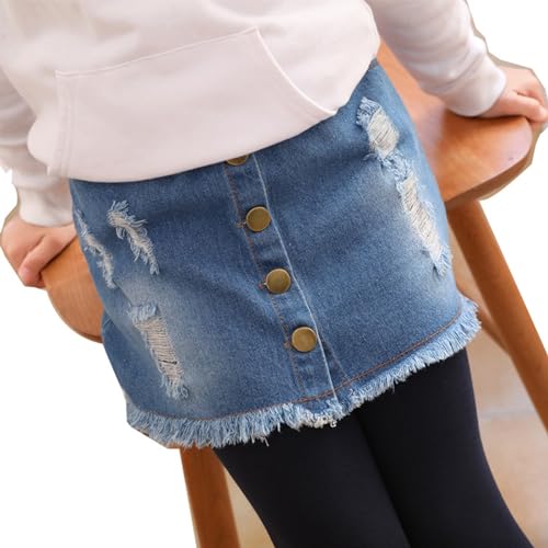 Generic Modern Dresses for Girls Footless Leggings with Denim Skirt Kids Clothes Ruffle Tutu School Uniforms Dress for2