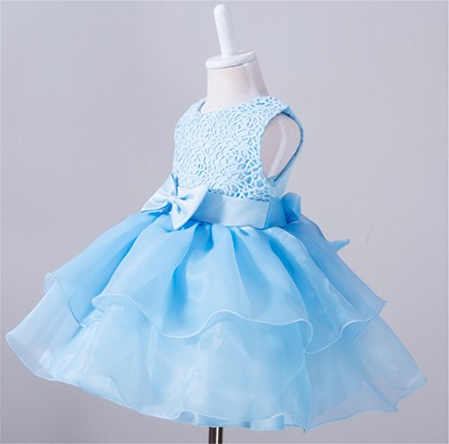 Layered Dresses For Juniors Girl Dress Baby Kids Newborn Flower Lace Party Birthday Wedding Infant Ruffles Tulle Tutu Ball Gown Size 6-12 Months Bridal Special Occasion Tops (Blue M) #TOP1