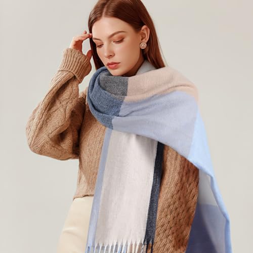 Winter Scarfs for Women, Cashmere Feel Plaid Scarf, Long Blanket Scarf, Winter/Fall Pashmina Shawls and Wraps2