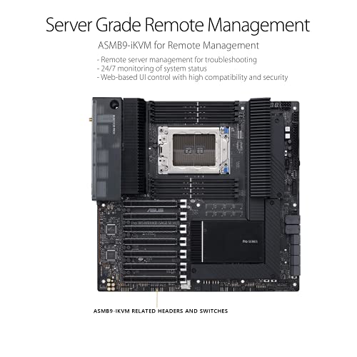 Image of ASUS Pro WS WRX80E-SAGE SE WIFI AMD Threadripper Pro EATX workstation motherboard (PCIe 4.0, ASMB9-iKVM, 2x10Gb LAN, 7xPCIe 4.0 X16 slots, 3xM.2,2xU.2 ports, 11 USB 3.2 Gen 2 ports,8-channel DDR4 ECC)