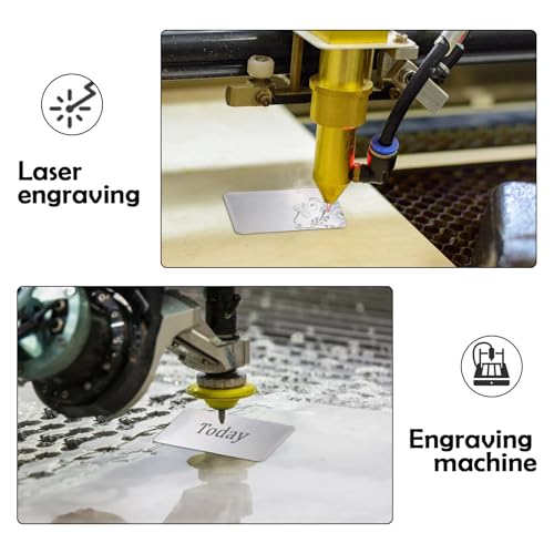 10 Stück Metall Visitenkarte, Gravierte Visitenkarte Edelstahl Rohlinge Namenskarte Lasergravierte Visitenkarten Lasergravierte Glatte Karten für DIY Laserdruck Gravur 8.6x5.4cm 0.5mm dick