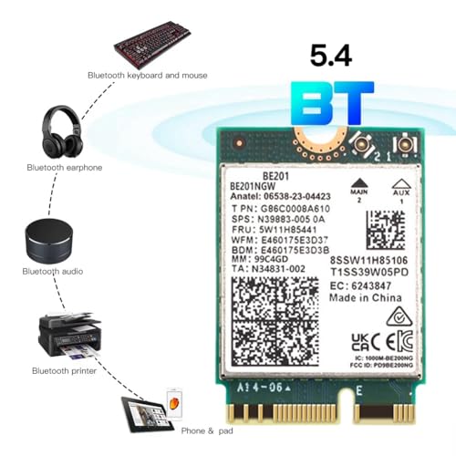 Módulo Wi-Fi 7 M.2 con Bluetooth 5.4 y velocidad de 8774 Mbps para optimizar streaming en Windows 2