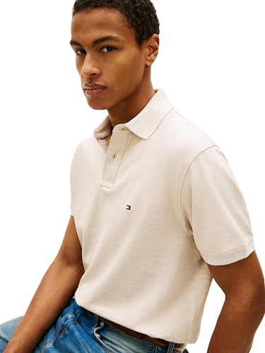 Image of Tommy Hilfiger Men's Short Sleeve Polo Shirts in Classic Fit with Stretch and Organic Pique Cotton