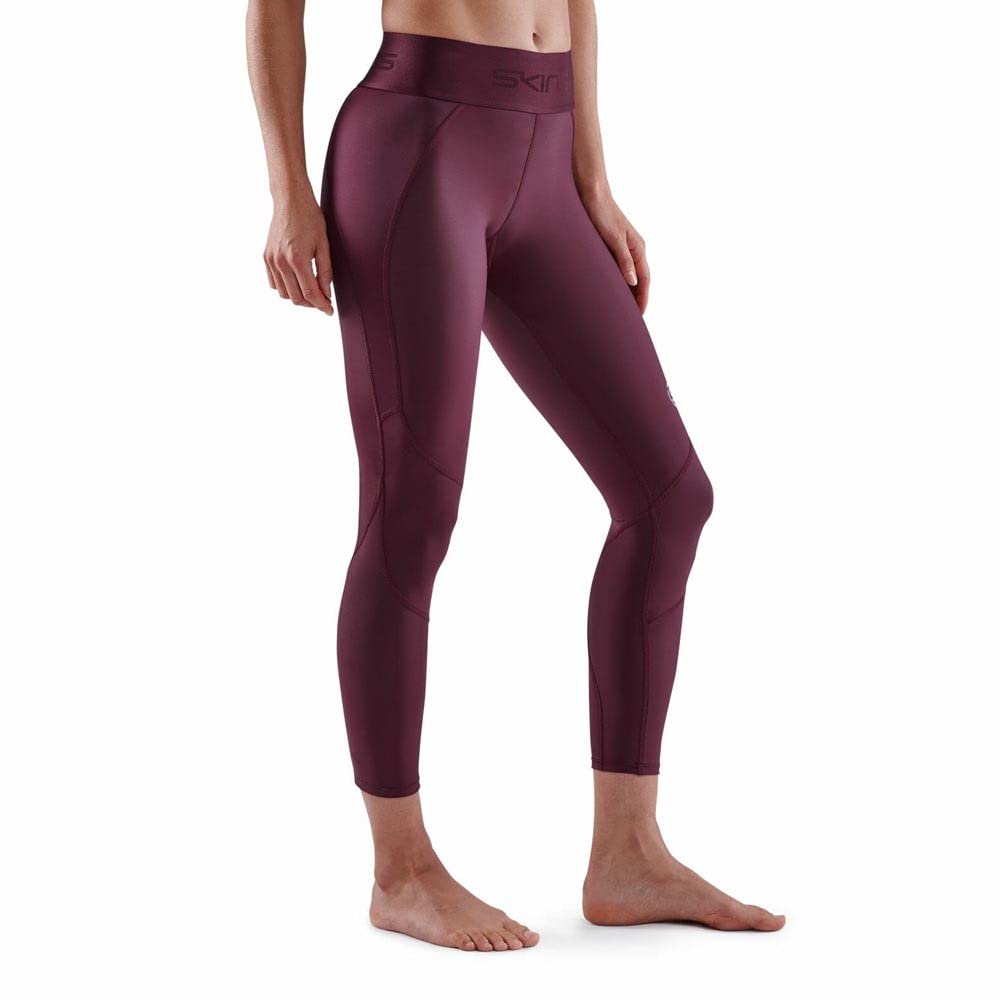 Skins Series-3 długie legginsy damskie burgundy rozmiar XS 2021 spodnie do biegania