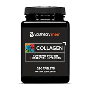 Youtheory Men’s Collagen – 5,000 mg Hydrolyzed Collagen Peptides – with Amino Acids, Vitamin C, & Natural Ingredients – Supports Joint, Muscle, Hair & Nail Health* – 290 Tablets (48-Day Supply)