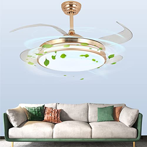 Ventilateur de plafond avec télécommande silencieux à vitesse du vent réglable avec LED - 5