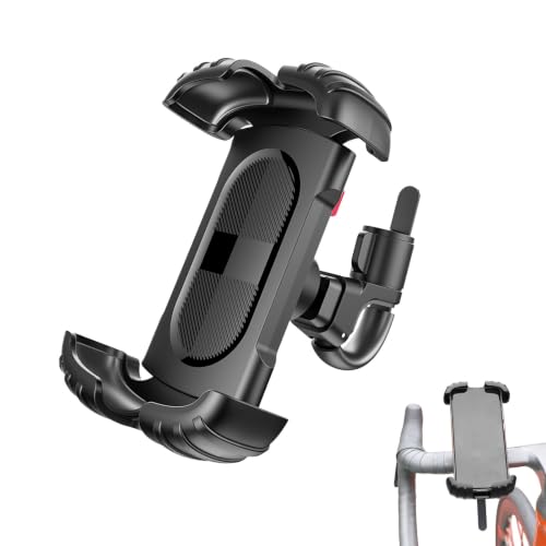 Soporte móvil bicicleta y moto - Universal para Smartphones de 4.7 a 6.8 pulgadas, 360° Rotación, Antivibración y Cierre Seguro, Instalación Rápida sin Herramientas, Resistente y Duradero para Cualqui