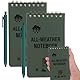 MXYZQDE 2pcs Wasserdichte Notepad, Und 2 Stifte Wasserdichte Notepad 3 x 5 Zoll Grüne Wiederverwendbare Für Outdoor-Aktivität Aufzeichnung Geeignet Für Studenten Und Personal Verwendet