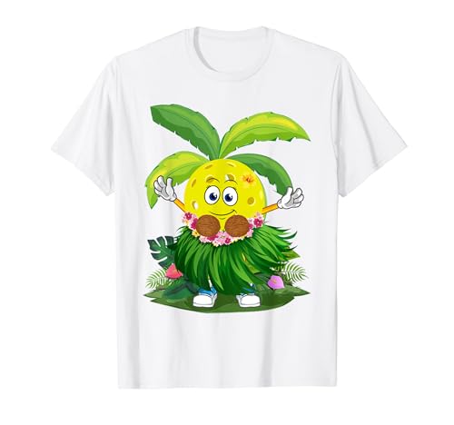 Cute Hawaiian Pickleball Ball T-Shirt for Summer Vacation
