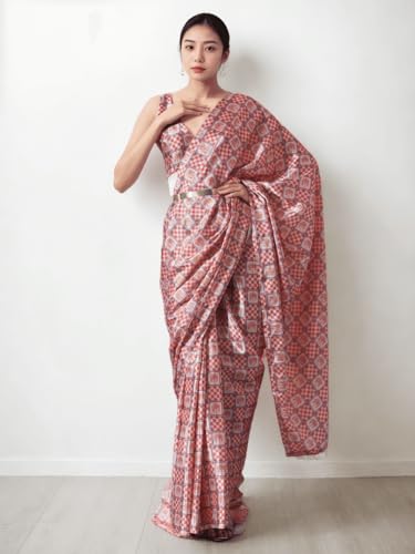 Sari indien drapé imprimé vêtement traditionnel femme chinnon
