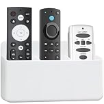 VACONICO Remote Control Holder, Wall Mounted Remote Holder, 3 Slot Self Adhesive TV Controller Holder, Pen Holder Storage Accessories for Home Office School (White)