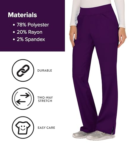 Image of Cherokee Women Scrub Pant with Straight Leg Pull-on Pant Medical Bottom with 4 Pocket & 2-Way Stretch Fabric - WW110
