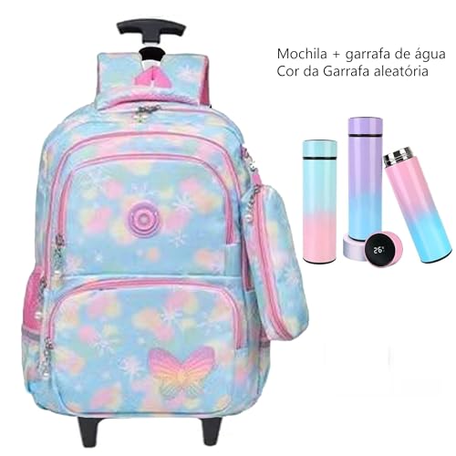 Mochila Escolar De Rodinhas carrinho Juvenil feminina e masculina menino e menina (carrinho estampad