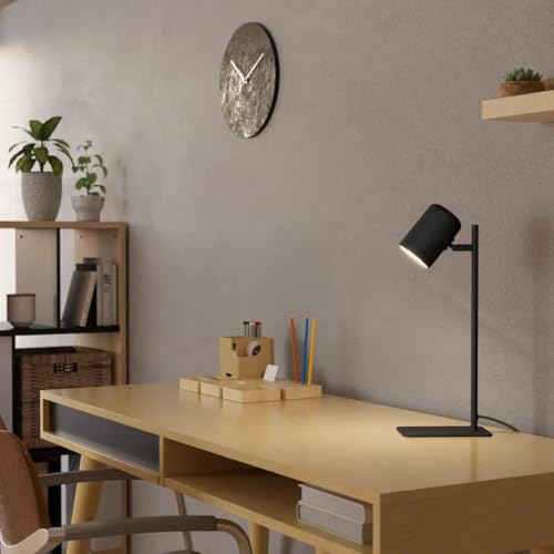 Image of Premium European Study Lamp, Modern Reading Light with Black & White Finish for Home Office, Study Room & Bedroom, Contemporary Task Lighting for Reading, Writing & Work | Austrian Design Since 1969