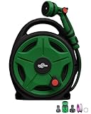 OasisTrim 1/2" x 50FT Retractable Garden Hose ReelοΌWith 10 Patterns Spray NozzleοΌPortable Heavy Duty Garden Hose Holder for Garden WateringοΌCar & Patio WashingοΌPet CleaningοΌGreenοΌ