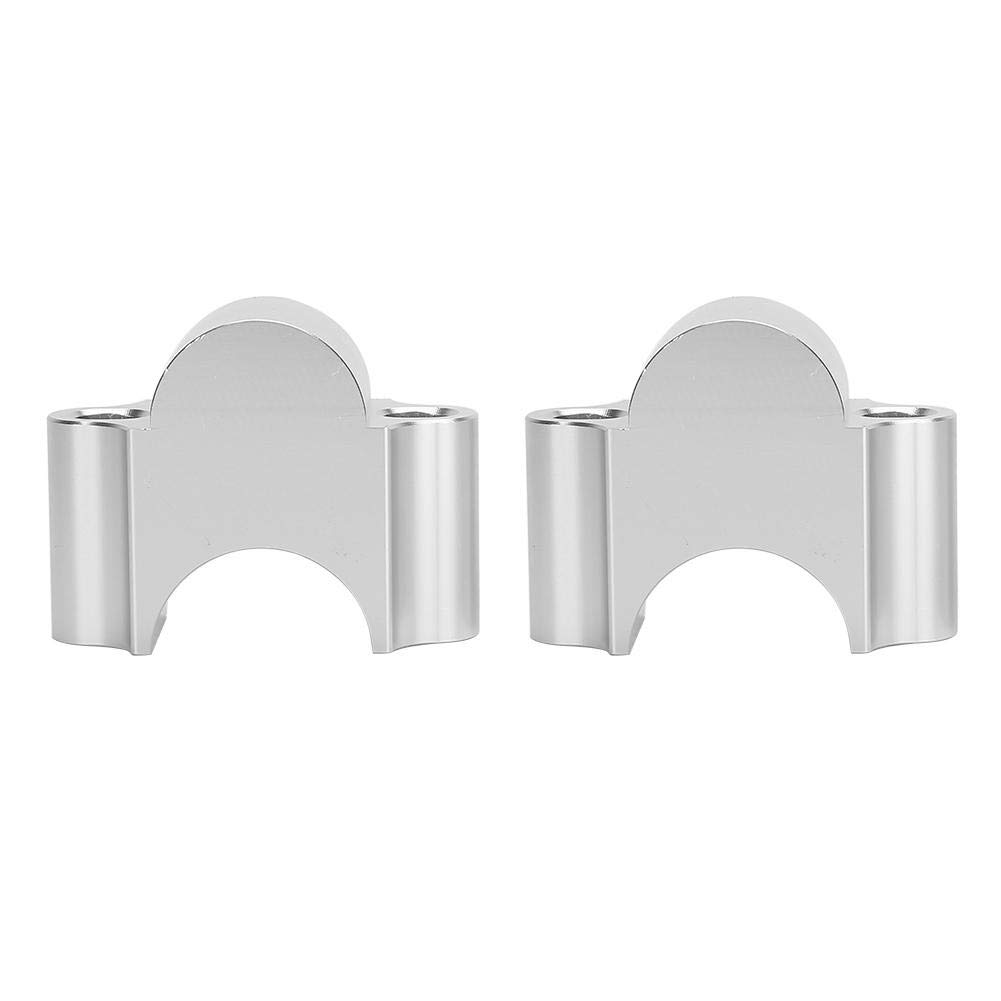 Réhausseur de guidon, Qiilu 7/8in Aluminium Moto Guidon Riser, Guidon Riser Mount Clamp 28MM Hauteur Adaptateur pour Moto VTT(argent)