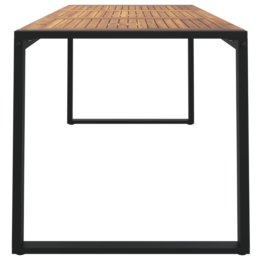 vidaXL Mesa de jardín con Patas en U Madera Maciza Acacia 180x90x75 cm, Mesa de Exterior, Muebles de jardín, Muebles de Patio, Mesa de Patio