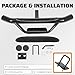 ECOTRIC Universal Bumper Trailer Hitch Step for SUV Trucks Pickups with 2 Inch Receiver, Solid with Hitch Pin & U-Bolts Stabilize, Tow Rear Bumper Guard Protector Steel