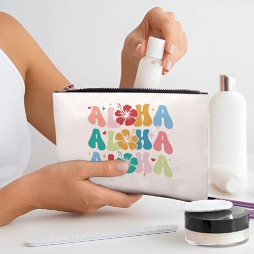 Hawaii Designs Makeup Bag, Hawaii Gifts For Women Men, Sea Island Makeup Pouch, Travel Toiletry Bag With Zipper, Birthday Graduation Christmas Gifts For Women Mom Sister Best Friend Bestie Her2