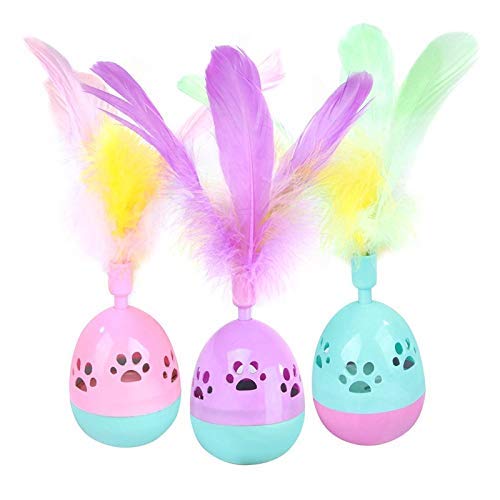 PSK PET MART Cat Toy Interactive Rolly Polly Tumbler with Feather Toy & Treat Despensing Toy Kitten Toys (Color May Vary) (B08M399J1L) Amazon Price History, Amazon Price Tracker